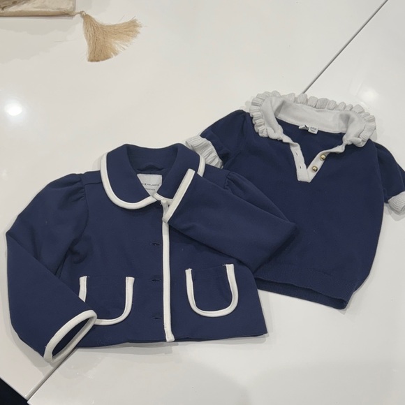 Janie and Jack Navy and White Kids Matching Set